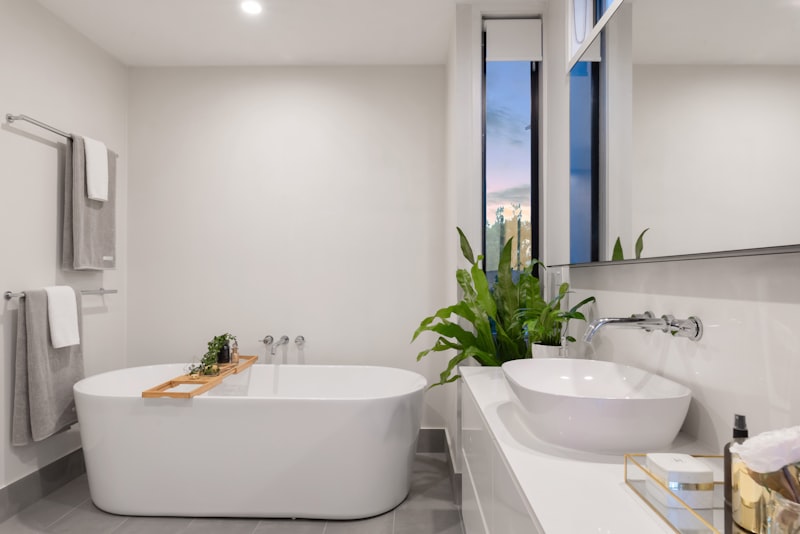 Modern remodeled bathroom with walk-in shower