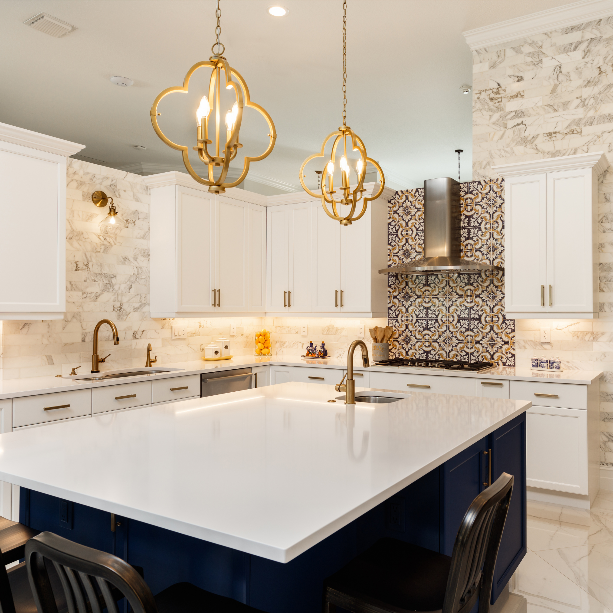 Beautifully remodeled kitchen with custom cabinetry and quartz countertops in Chandler, AZ